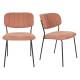 Duo de Chaises Jolien Woody Chaises de Table Acier Noir et Rose Poudré
