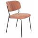 Duo de Chaises Jolien Woody Chaises de Table Acier Noir et Rose Poudré