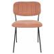 Duo de Chaises Jolien Woody Chaises de Table Acier Noir et Rose Poudré