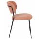Duo de Chaises Jolien Woody Chaises de Table Acier Noir et Rose Poudré