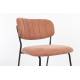 Duo de Chaises Jolien Woody Chaises de Table Acier Noir et Rose Poudré