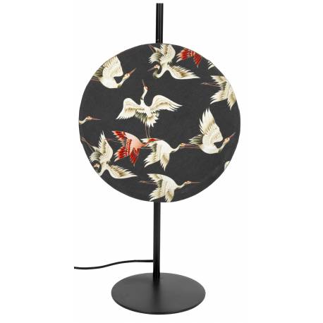 Lampe de Table Jaylee Woody Luminaire à poser métal et Abat-jour Coton 20x31x71 cml
