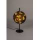 Lampe de Table Jaylee Woody Luminaire à poser métal et Abat-jour Coton 20x31x71 cml