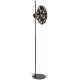 Lampadaire Jaylee Woody Luminaire sur Pied Acier Noir et Abat-Jour Coton 30x39x158 cm