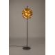 Lampadaire Jaylee Woody Luminaire sur Pied Acier Noir et Abat-Jour Coton 30x39x158 cm