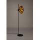 Lampadaire Jaylee Woody Luminaire sur Pied Acier Noir et Abat-Jour Coton 30x39x158 cm
