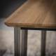 Table à Manger Hinsk Table de Repas 6 personnes Métal et Bois Piètement en V Design Industriel