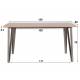 Table à Manger Hinsk Table de Repas 6 personnes Métal et Bois Piètement en V Design Industriel