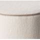 Pouf Burelles Blanc Taupe Athezza Repose-Pied Rétro Assise d'Appoint en Bois et Tissu Blanc et Taupe 40x40x40cm
