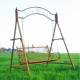 Grande Balancelle de Charme Balançoire pour 2-3 Places Mobilier de Jardin en Métal Oxydé 153x210x217cm