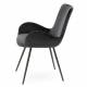 Chaise Rizzo Tourmente Athezza Siège de Table de Salle à Manger en Métal et Tissu 53x64x82,5cm