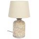 Lampe de Table Russel Dutchbone Luminaire à Poser Céramique et Abat-Jour en Lin 38x38x62cm