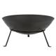 Véritable Braséro Chauffage d'Extérieur Brasier Lumière d'Appoint de Jardin de Forme Ronde en Métal Noir 24,5x49,5x49,5cm