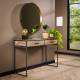 Console Turf Hinsk Coiffeuse Bois Gris et Métal Sellette d’Appoint Style Industriel 40x76x120cm