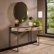 Console Turf Hinsk Coiffeuse Bois Gris et Métal Sellette d’Appoint Style Industriel 40x76x120cm