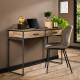 Console Turf Hinsk Coiffeuse Bois Gris et Métal Sellette d’Appoint Style Industriel 40x76x120cm