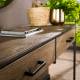 Console Turf Hinsk Coiffeuse Bois Gris et Métal Sellette d’Appoint Style Industriel 40x76x120cm