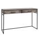 Console Turf Hinsk Coiffeuse Bois Gris et Métal Sellette d’Appoint Style Industriel 40x76x120cm