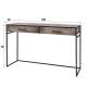 Console Turf Hinsk Coiffeuse Bois Gris et Métal Sellette d’Appoint Style Industriel 40x76x120cm