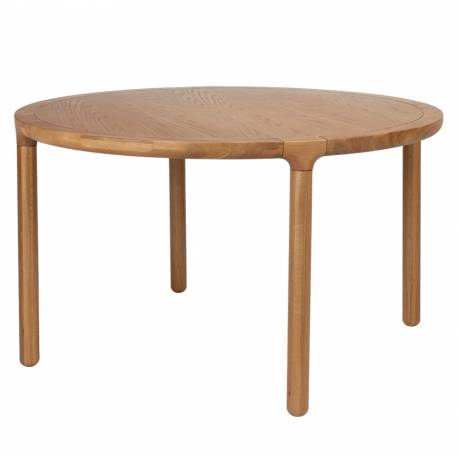 Table de Repas Storm Zuiver Table de Salle à Manger Ronde Bois Couleur Naturelle Design 75x128x128cm