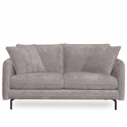 Canapé Modène Beige 2Places Athezza Sofa avec Coussins Banquette 2 Personnes en Bois Acier et Tissu 85x91x164cm