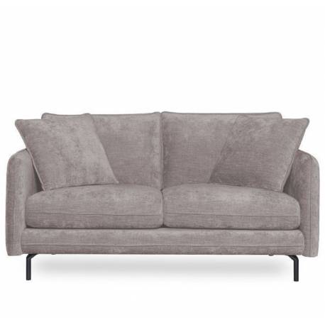 Canapé Modène Beige 2Places Athezza Sofa avec Coussins Banquette 2 Personnes en Bois Acier et Tissu 85x91x164cm