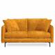 Canapé Modène Moutarde 2 Places Athezza Sofa avec Coussins Banquette 2 Personnes en Bois Acier et Tissu 85x91x164cm