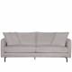 Canapé Modène Beige 3 Places Athezza Sofa avec Coussins Banquette 3 Personnes en Bois Acier et Tissu 85x91x204cm