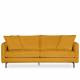 Canapé Modène Moutarde 3 Places Athezza Sofa avec Coussins Banquette 3 Personnes en Bois Acier et Tissu 85x91x204cm