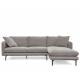 Canapé d'Angle Modène Beige 3-4 Places Athezza Sofa avec Coussins Banquette en Bois Acier et Tissu 85x160x251cm