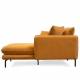 Canapé d'Angle Modène Moutarde 3-4 Places Athezza Sofa avec Coussins Banquette en Bois Métal et Tissu 85x160x251cm