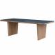 Table de Repas Dabo Athezza Table à Manger en Bois et Pierre Naturelle 76x100x240cm