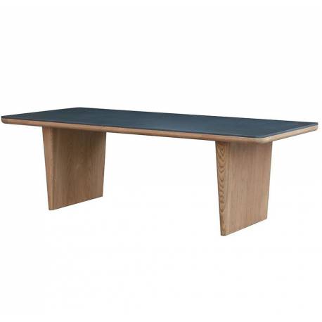 Table de Repas Dabo Athezza Table à Manger en Bois et Pierre Naturelle 76x100x240cm
