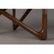 Table Basse Naia Dutchbone Guéridon Chêne Couleur Noyer et Verre Console d'Appoint Rétro 40x80x80cm