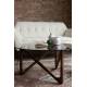 Table Basse Naia Dutchbone Guéridon Chêne Couleur Noyer et Verre Console d'Appoint Rétro 40x80x80cm