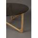 Table Basse Naia Dutchbone Guéridon Chêne Couleur Naturelle et Verre Console d'Appoint Rétro 40x80x80cm