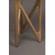 Guéridon Naia Dutchbone Bout de Canapé Naturel et Verre Fumé Marron Sellette D'appoint Esprit Rétro 40x40x50cm