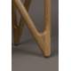 Guéridon Naia Dutchbone Bout de Canapé Naturel et Verre Fumé Marron Sellette D'appoint Esprit Rétro 40x40x50cm