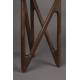 Guéridon Naia Dutchbone Bout de Canapé Couleur Noyer et Verre Fumé Marron Sellette D'appoint Esprit Rétro 40x40x50cm