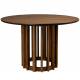 Table de Repas Barlet Ø120 Dutchbone Table de Salle à Manger Ronde en Bois Placage Noyer 75x120x120cm