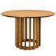 Table de Repas Barlet Ø120 Dutchbone Table de Salle à Manger Ronde en Bois Placage Chêne Clair 75x120x120cm
