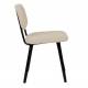 Chaise Jake Blanc Bouclé Signée Woody Siège de Table Vintage en Tissu Bouclé 46x56x80cm
