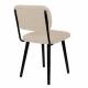 Chaise Jake Blanc Bouclé Signée Woody Siège de Table Vintage en Tissu Bouclé 46x56x80cm