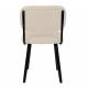 Chaise Jake Blanc Bouclé Signée Woody Siège de Table Vintage en Tissu Bouclé 46x56x80cm