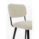 Chaise Jake Blanc Bouclé Signée Woody Siège de Table Vintage en Tissu Bouclé 46x56x80cm