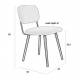 Chaise Jake Blanc Bouclé Signée Woody Siège de Table Vintage en Tissu Bouclé 46x56x80cm