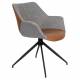 Lot de 2 Fauteuils Pivotants Doulton Vintage Marron Zuiver Sièges Assises de Table en Tissu Polyuréthane et Métal 61x67x80cm