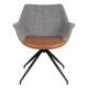 Lot de 2 Fauteuils Pivotants Doulton Vintage Marron Zuiver Sièges Assises de Table en Tissu Polyuréthane et Métal 61x67x80cm