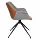 Lot de 2 Fauteuils Pivotants Doulton Vintage Marron Zuiver Sièges Assises de Table en Tissu Polyuréthane et Métal 61x67x80cm