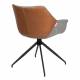 Lot de 2 Fauteuils Pivotants Doulton Vintage Marron Zuiver Sièges Assises de Table en Tissu Polyuréthane et Métal 61x67x80cm